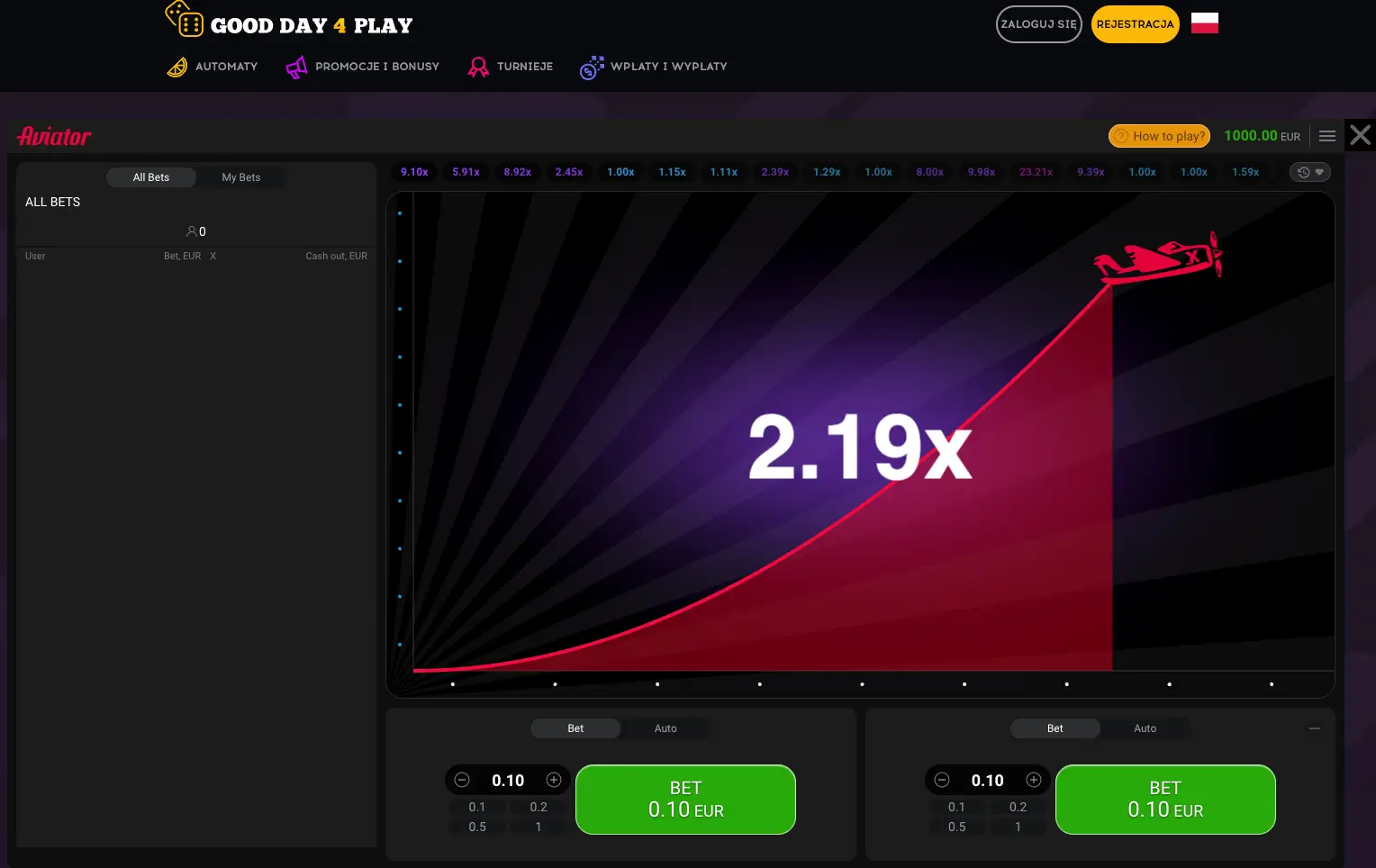 GDFPlay Casino Aviator game
