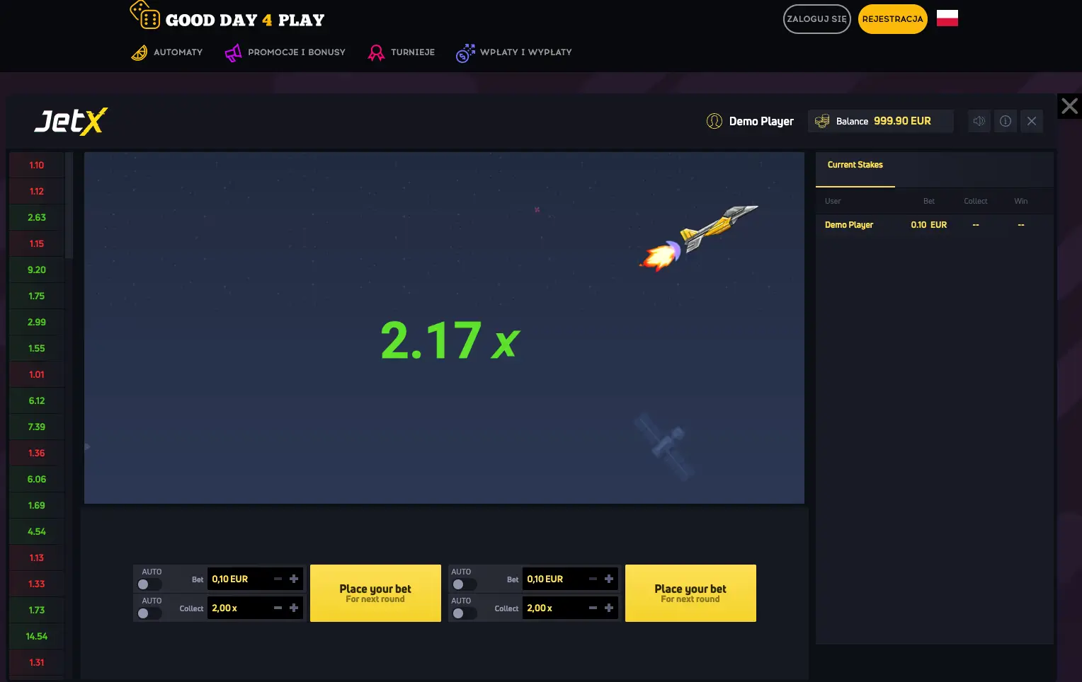 GDFPlay Casino Jetx game